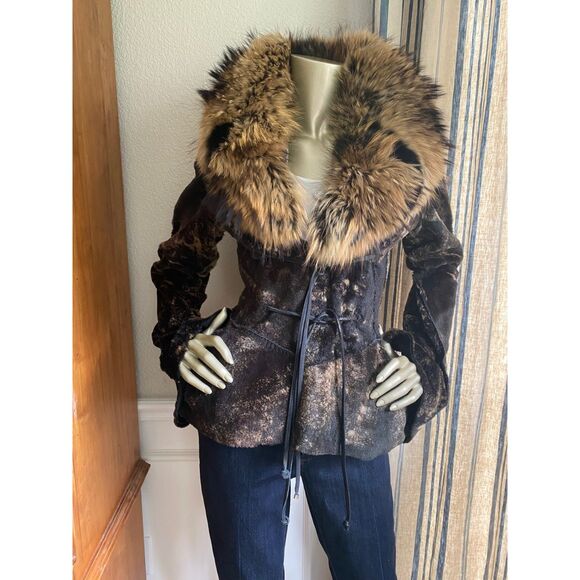 EUC Roberto Cavalli Reversible Fur Leather Jacket Coat M - Picture 9 of 14